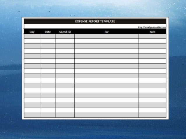 blank expense report template