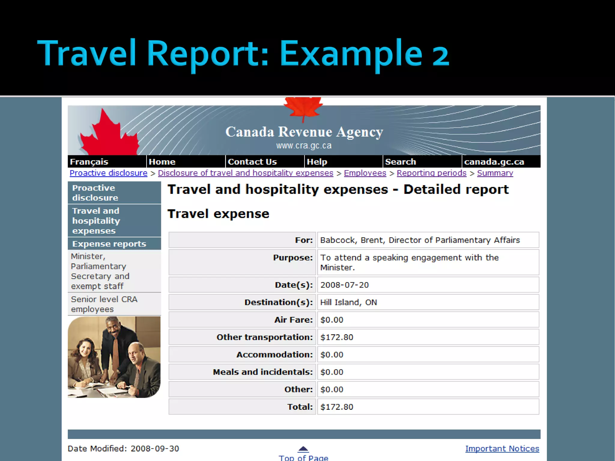 VisibleGovernment.ca Expense Visualizer Pilot - Montreal on Rails