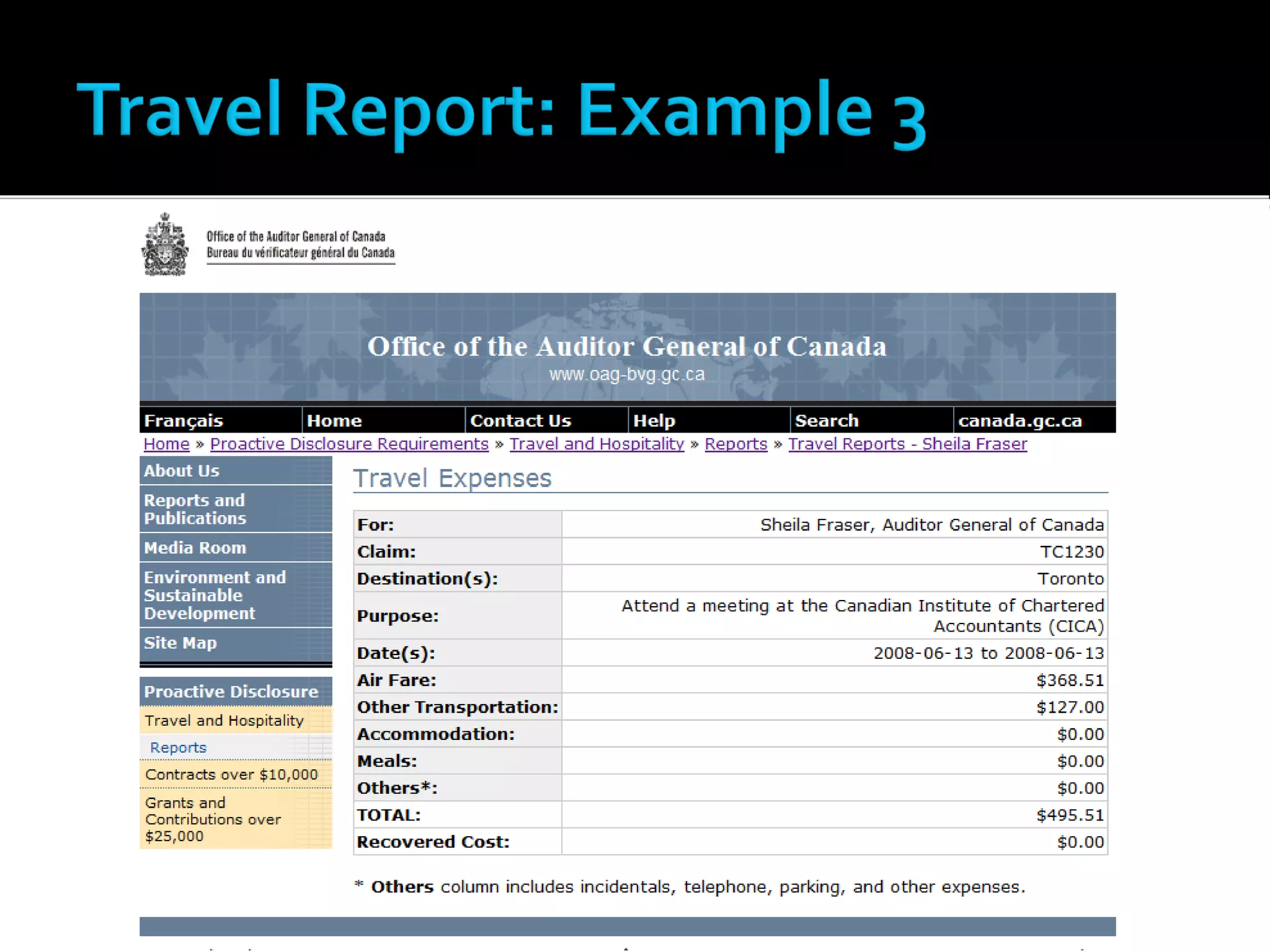 VisibleGovernment.ca Expense Visualizer Pilot - Montreal on Rails