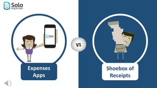 Solo Expenses
vs
Outsourcing Expense
Management
Expenses
Apps
Shoebox of
Receipts
 