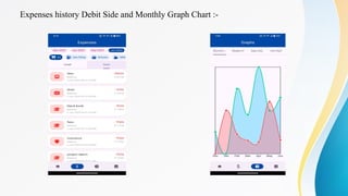 Expenses history Debit Side and Monthly Graph Chart :-
 