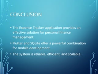 Expense Tracker Mobile Application Using Flutter and SQLite for Offline ...