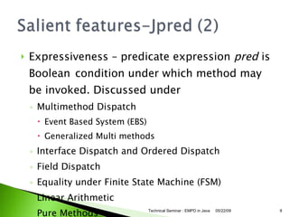 Expressive And Modular Predicate Dispatch In Java | PPT