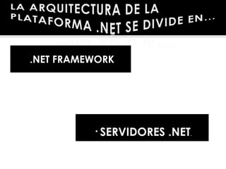 .NET FRAMEWORK




          · SERVIDORES .NET.
 