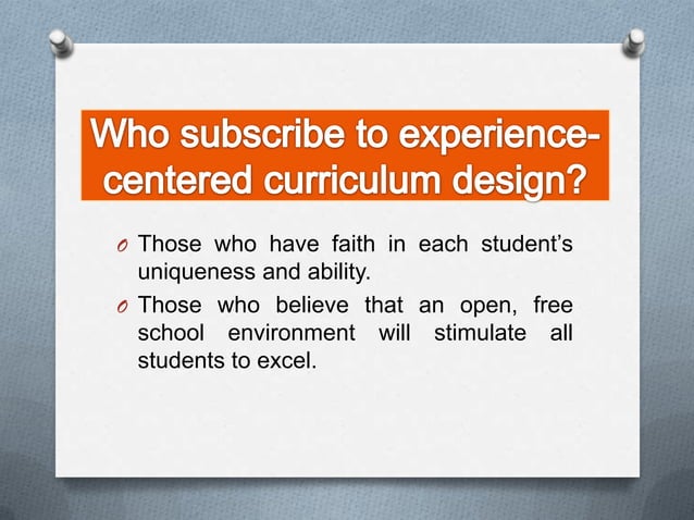 Experience centered design | PPTX | Primary Education | Education