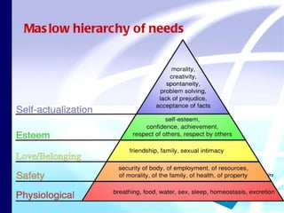 Maslow hierarchy of needs 
