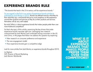 Consumer engagement and brand experience research