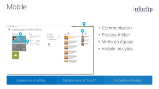 Expérience simplifiée

Désigné pour le “touch”

Adoption utilisateur

 