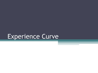 Experience Curve 