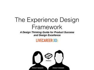 The Experience Design
Framework
A Design Thinking Guide for Product Success
and Design Excellence
PRODUCT MANAGER PRODUCT DESIGNER
PRODUCT
January 22, 2015
 