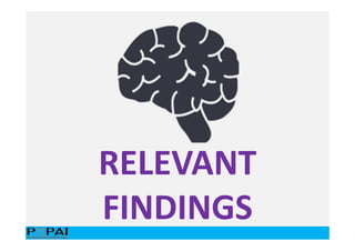 RELEVANT
FINDINGS
 