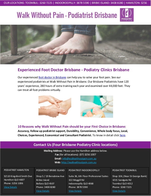 Experienced Foot Doctor Brisbane Podiatry Clinics Brisbane