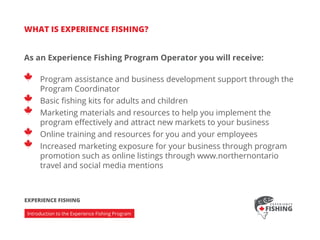 Introduction to Experience Fishing Program