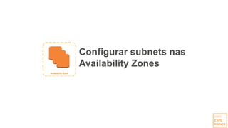 Configurar subnets nas
Availability Zones
 