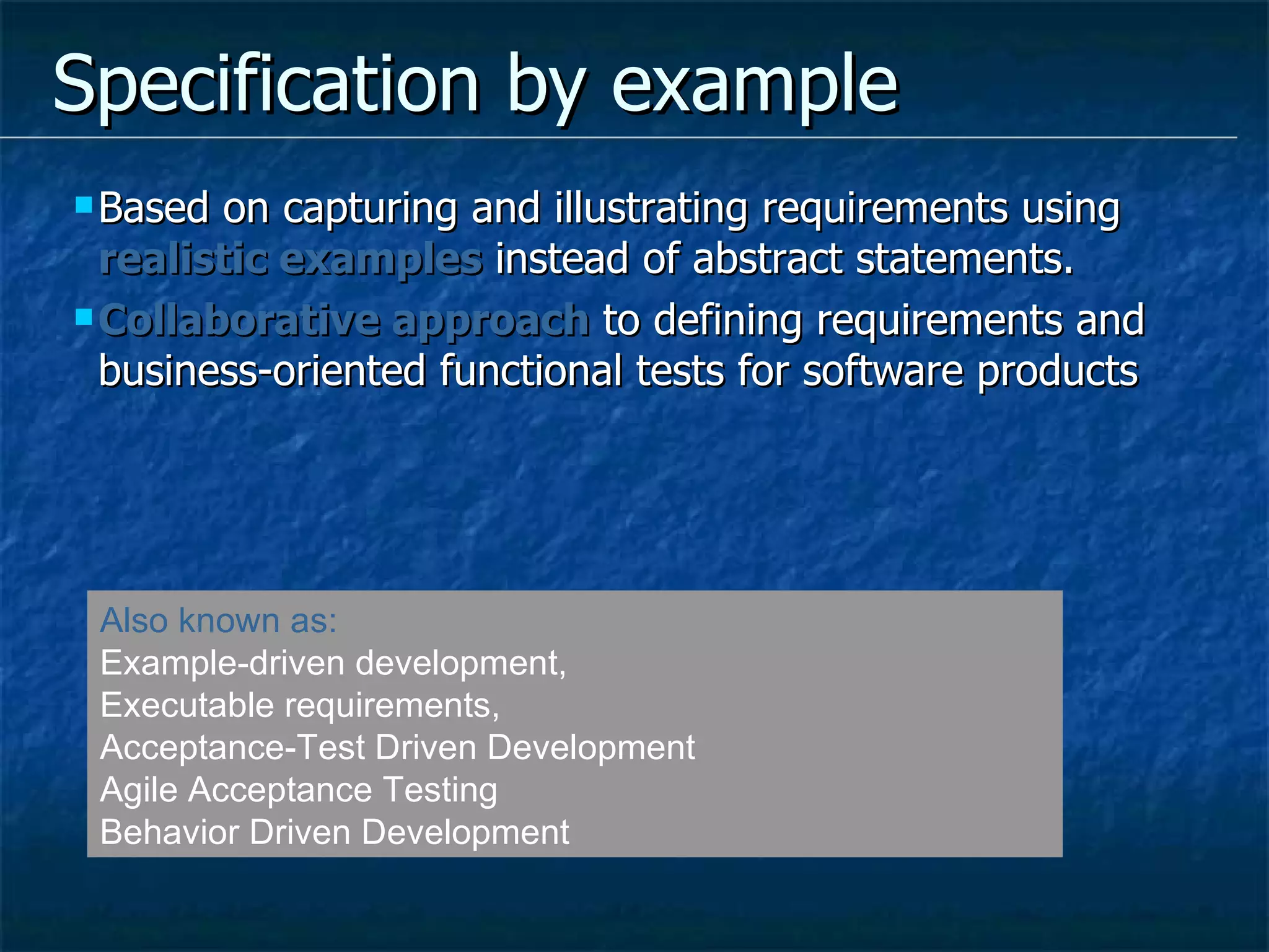 Experience from specification_by_examples | PPT