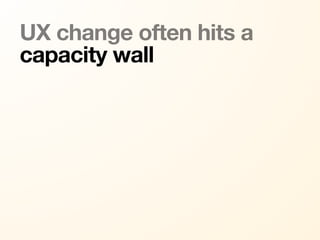 UX change often hits a
capacity wall
 