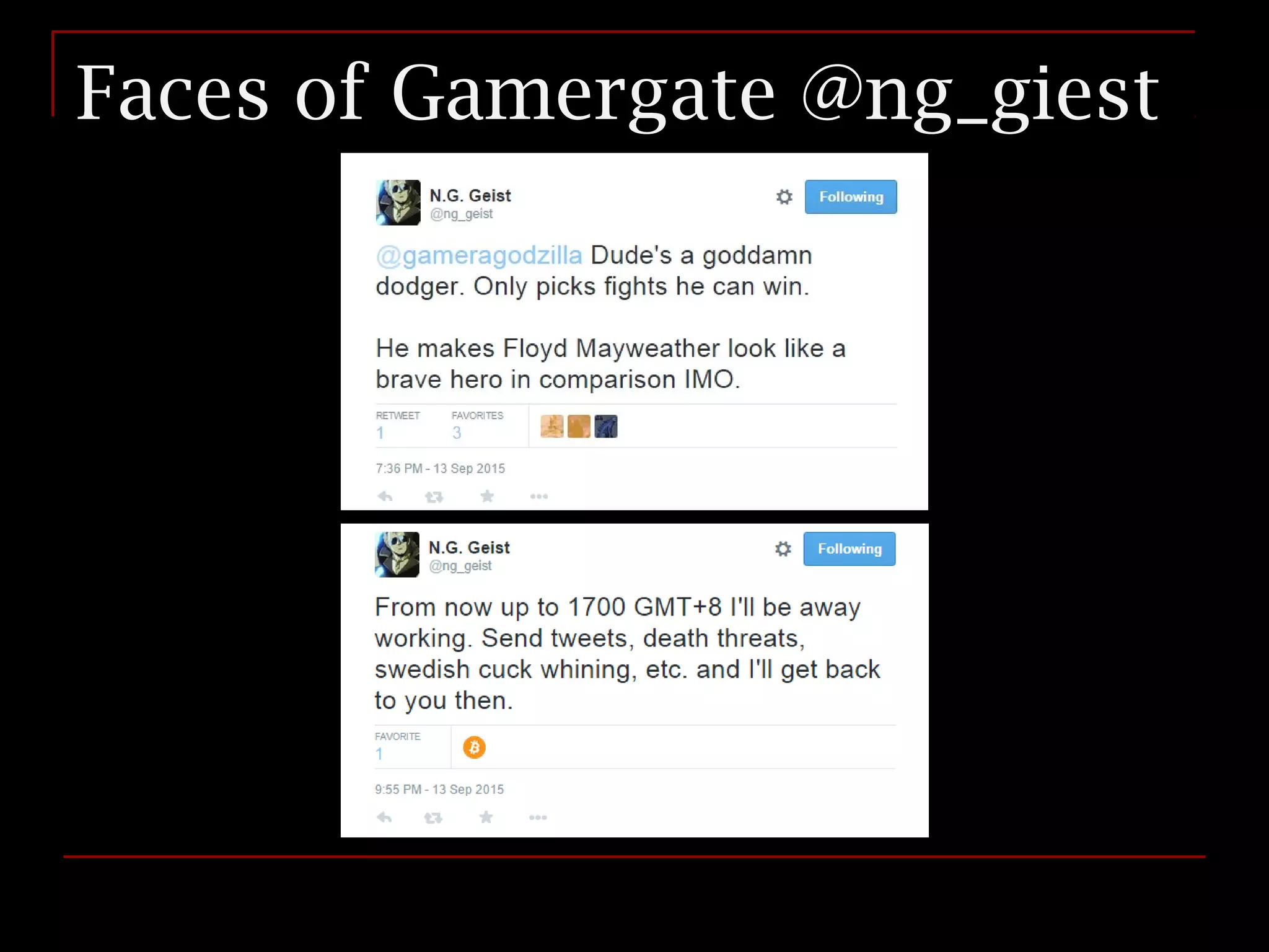 Faces of Gamergate @ng_giest
 