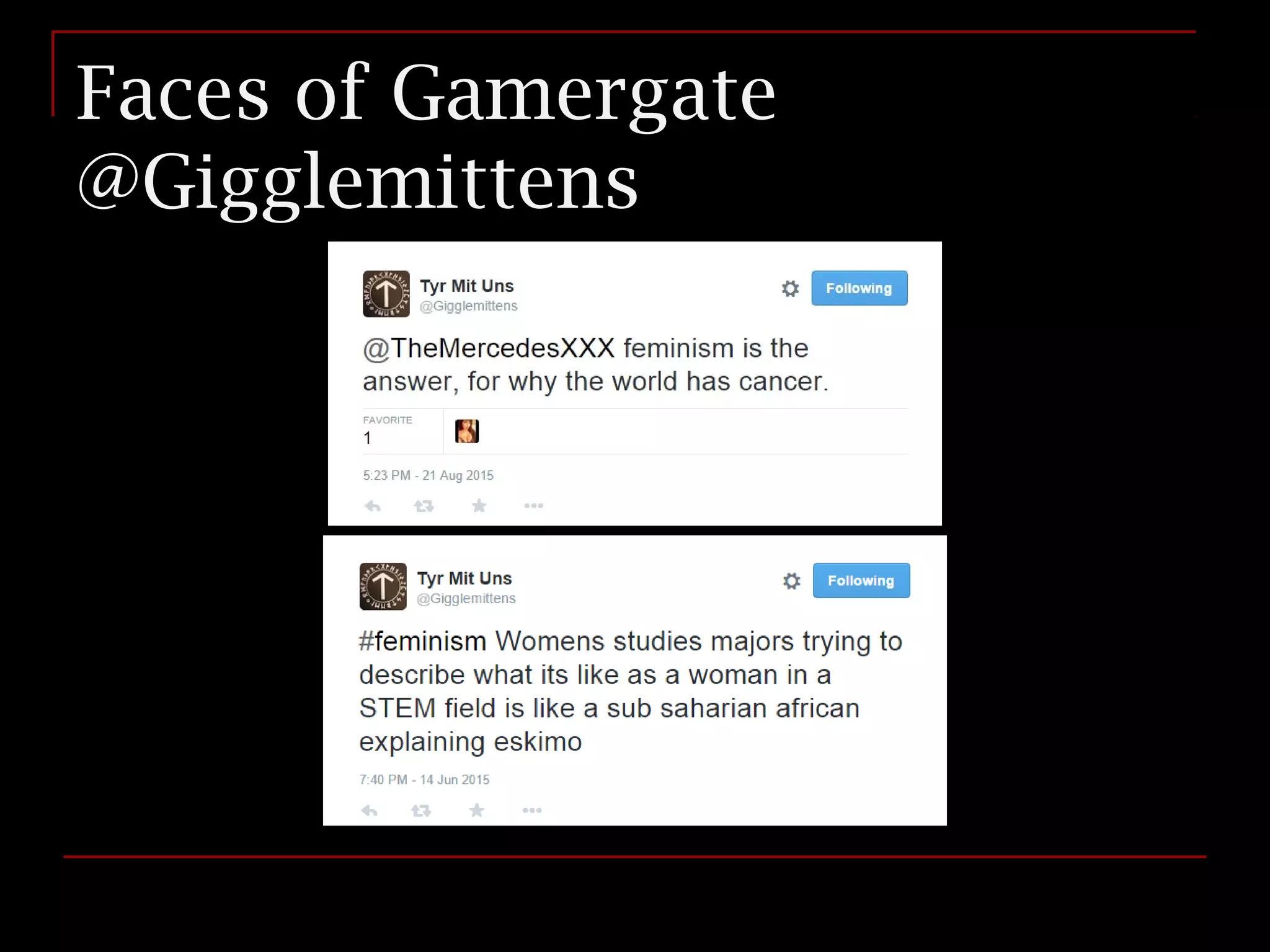 Faces of Gamergate
@Gigglemittens
 