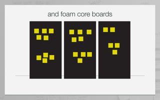 and foam core boards
 