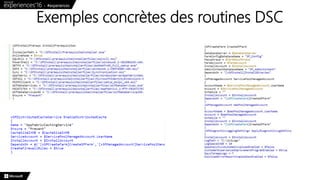 Exemples concrètes des routines DSC
 