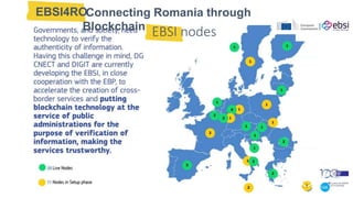 EBSI nodes
Connecting Romania through
Blockchain
EBSI4RO
 