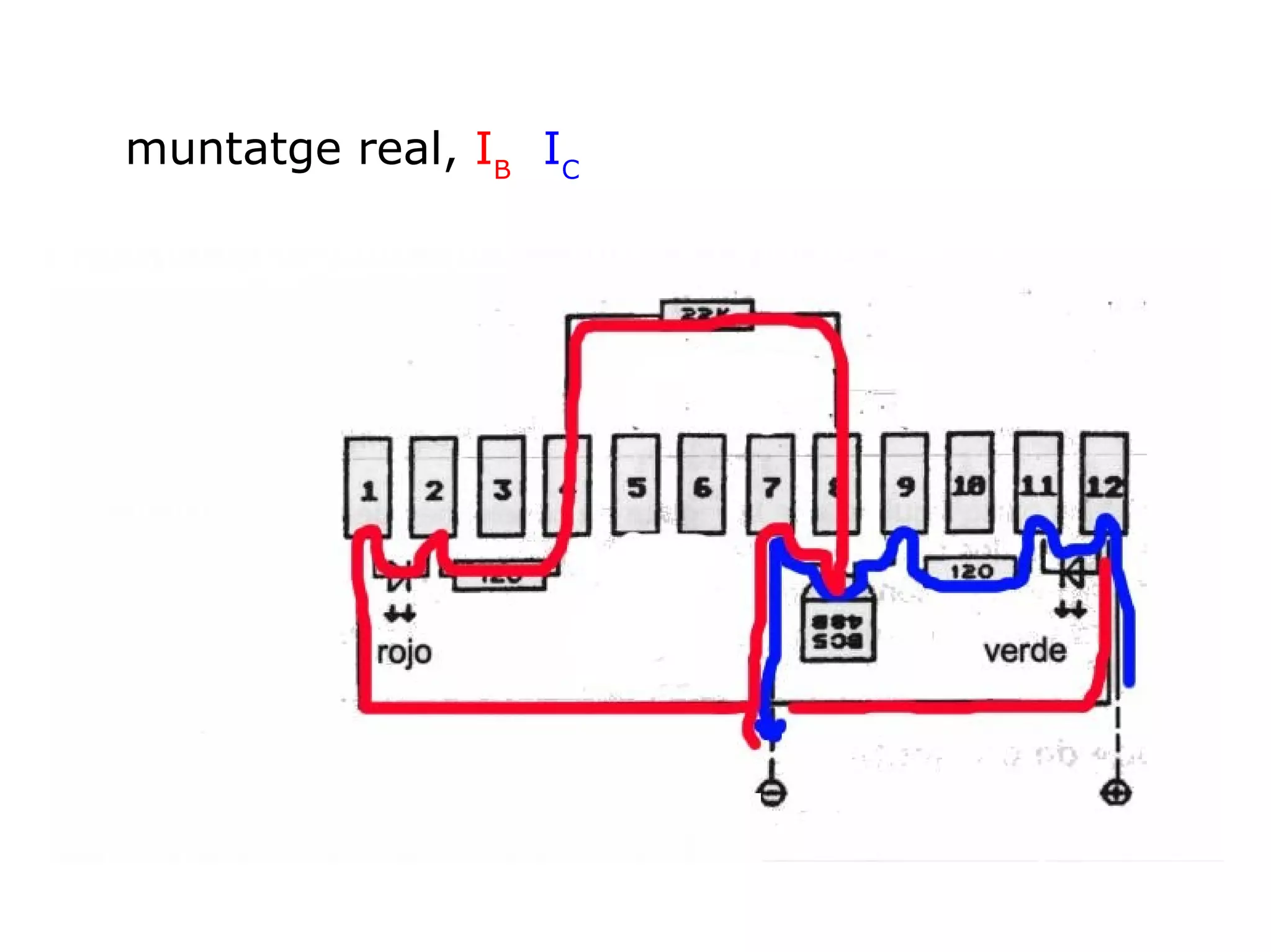 muntatge real,  I B   I C 