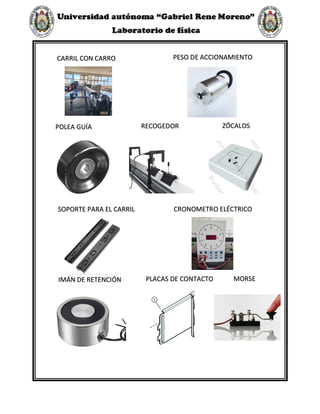 PESO DE ACCIONAMIENTO
CARRIL CON CARRO
POLEA GUÍA RECOGEDOR ZÓCALOS
SOPORTE PARA EL CARRIL CRONOMETRO ELÉCTRICO
IMÁN DE RETENCIÓN PLACAS DE CONTACTO MORSE
 