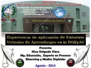 Ponente:
Nino Delgado Viera
Mg. Educación, Experto en Procesos
Elearning y Medios Digitales
 