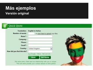 Más ejemplos
Versión original
 