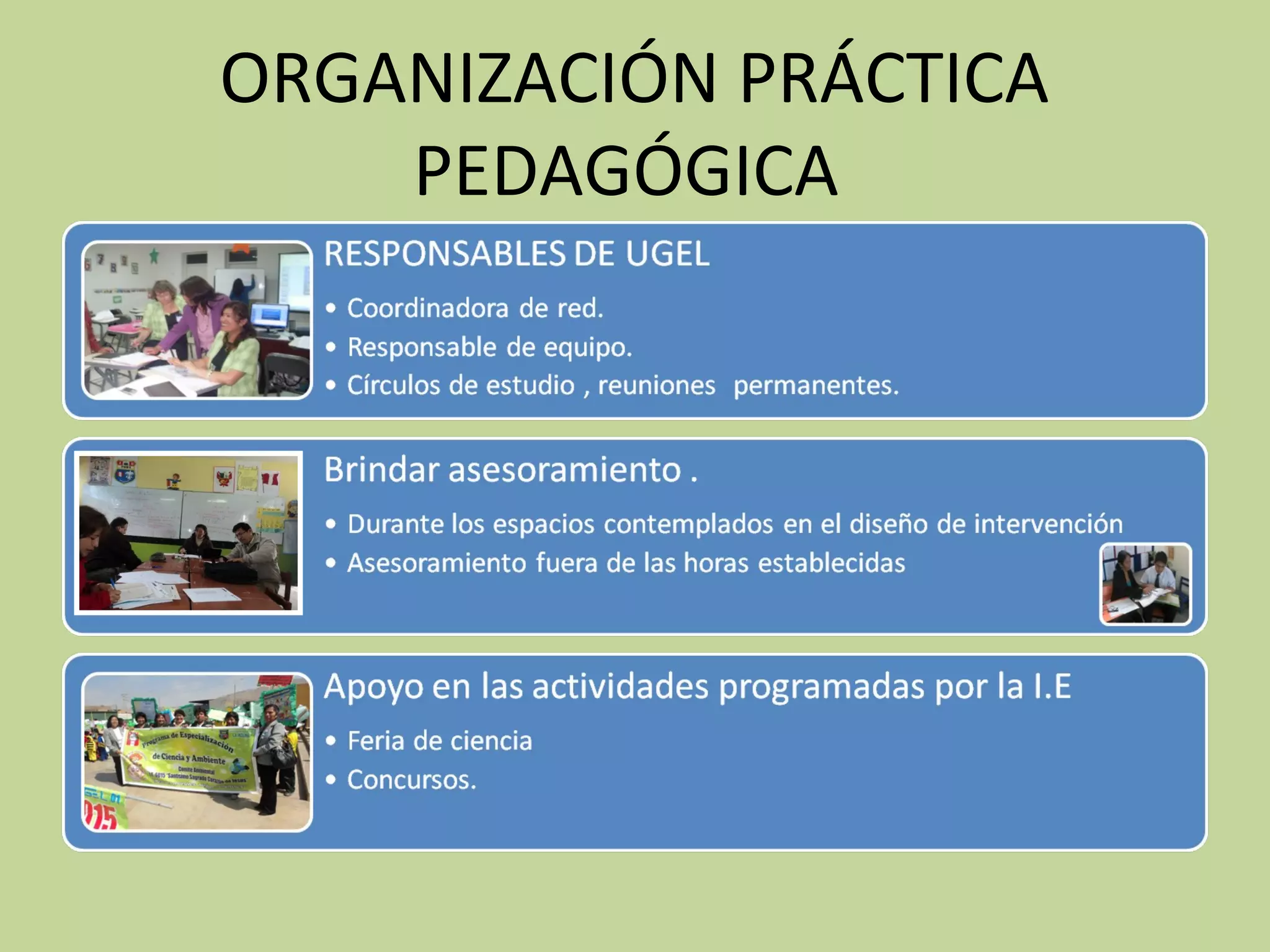 ORGANIZACIÓN PRÁCTICA
    PEDAGÓGICA
 