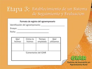 Experiencia Gestores de Innovación en Agroindustria Rural (GIAR) en el Cauca, Colombia
