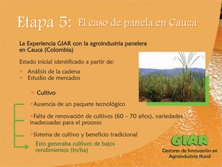 Experiencia Gestores de Innovación en Agroindustria Rural (GIAR) en el Cauca, Colombia