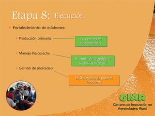 Experiencia Gestores de Innovación en Agroindustria Rural (GIAR) en el Cauca, Colombia