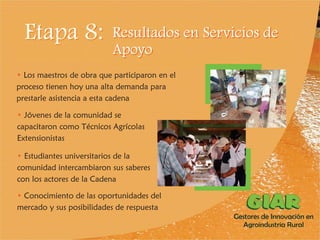 Experiencia Gestores de Innovación en Agroindustria Rural (GIAR) en el Cauca, Colombia