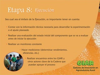 Experiencia Gestores de Innovación en Agroindustria Rural (GIAR) en el Cauca, Colombia