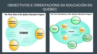 OBXECTIVOS E ORIENTACIÓNS DA EDUCACIÓN EN
QUEBEC
 