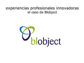 experiencias profesionales innovadoras el caso de Blobject 