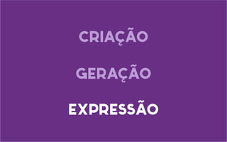 criação
geração
expressão
 