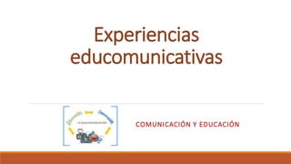 Experiencias
educomunicativas
COMUNICACIÓN Y EDUCACIÓN
 