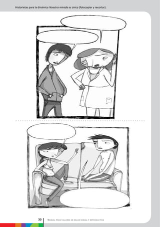 Manual para talleres en salud sexual y reproductiva30
Historietas para la dinámica Nuestra mirada es única (fotocopiar y recortar).
 