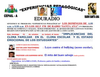 EDURADIO Y TEMA DEL DOMINGO 31-10-10