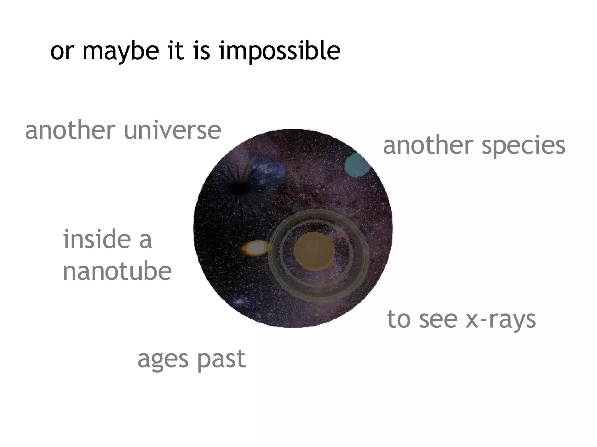 or maybe it is impossible inside a  nanotube another universe another species ages past to see x-rays  