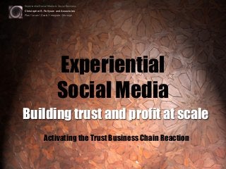 Experiential Social Media & Social Business
Christopher S. Rollyson and Associates
Plan | Learn | Scale | Integrate | Manage
Experiential
Social Media
Building trust and profit at scale
Activating the Trust Business Chain Reaction
 