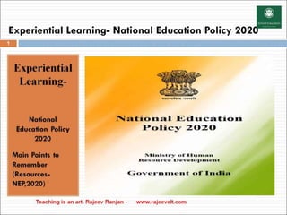 Experiential learning  national education policy 2020