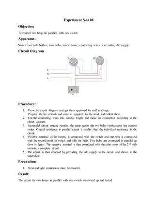 To control two lamp in parallel with one switch PDF