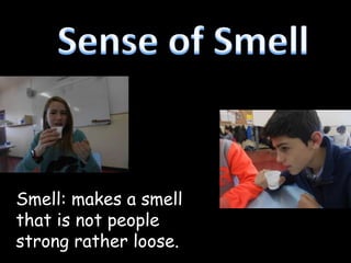 Smell: makes a smell
that is not people
strong rather loose.

 