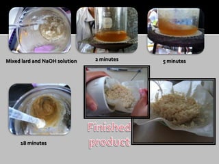 Mixed lard and NaOH solution   2 minutes   5 minutes




     18 minutes
 