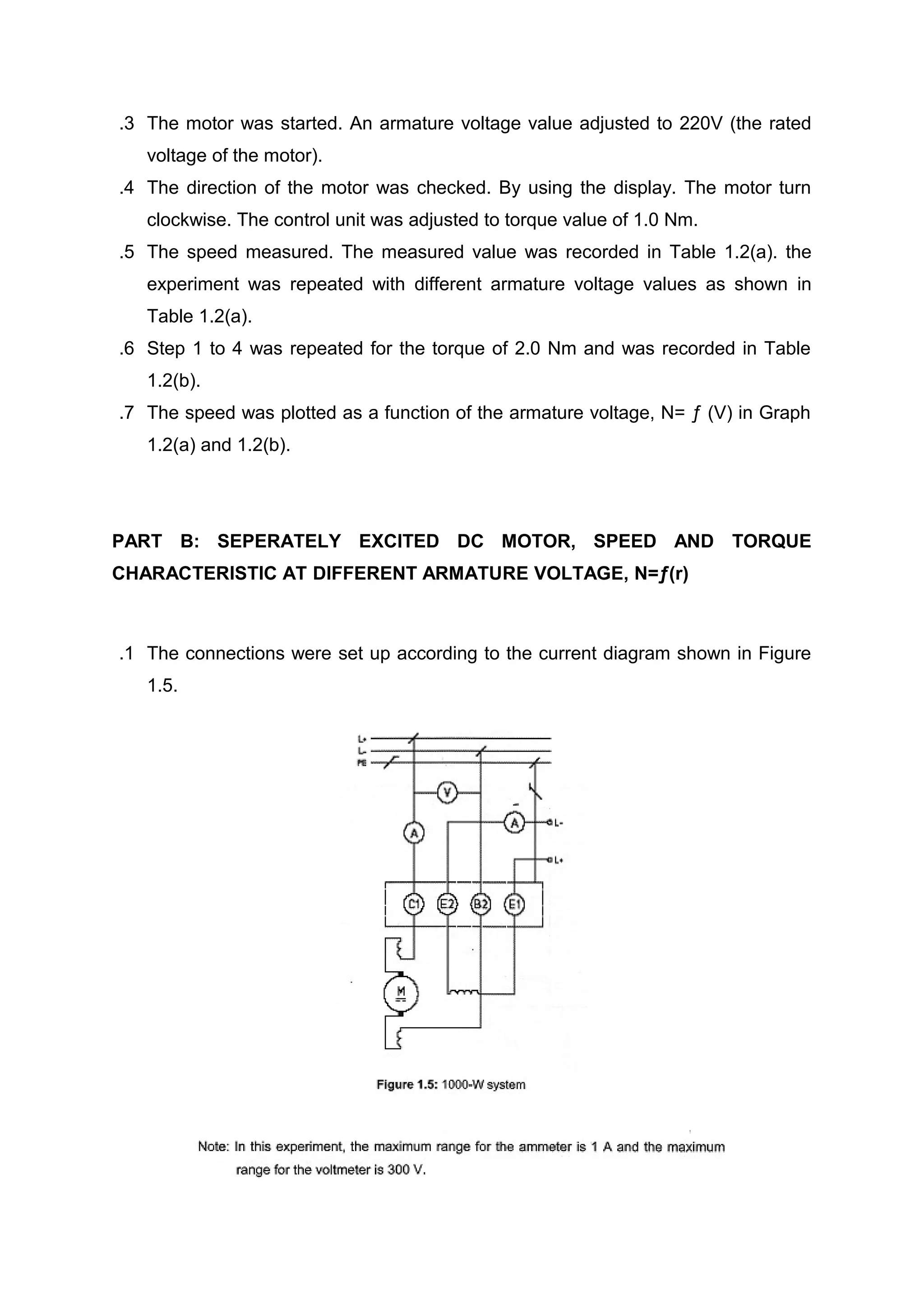 Experiment 1 DC Machine | DOC