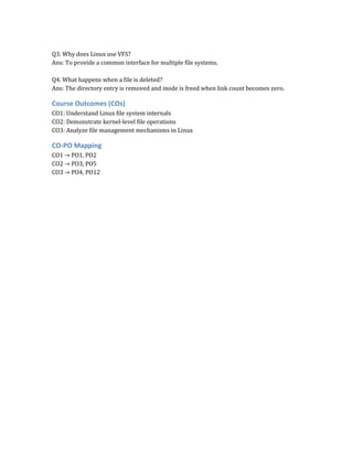 Experiment 2- Linux Kernel File Management Detailed Lab | PDF