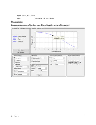 Low pass digital filter using FIR structure of 2nd order | PDF